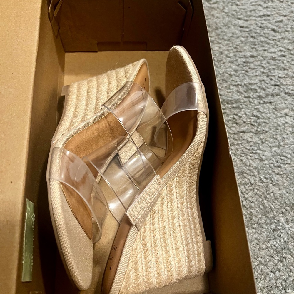 Elegant Clear Strap Wedge Sandals